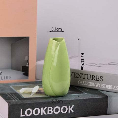 Petit vase en céramique Mini arrangement floral Hydroponique Ornements décoratifs simples