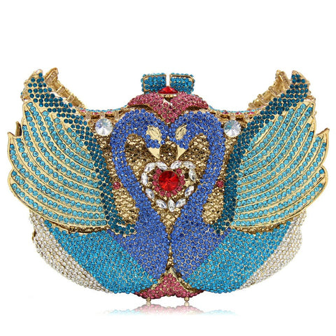 Sac de soirée serti de diamants cygne, robe de banquet, sac entièrement serti de diamants