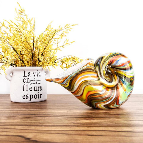 Porte-stylo en forme de conque de nautile en verre créatif, ornements de décoration hydroponique