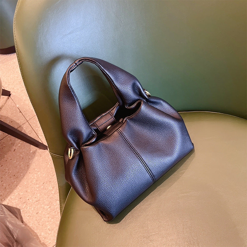 Solid Color Lunch Box European And American Fashion Portable Shoulder Messenger Bag - Fashionner