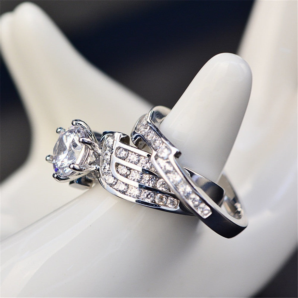 Engagement Zircon Micro-inlay Ring Couple Ring Super