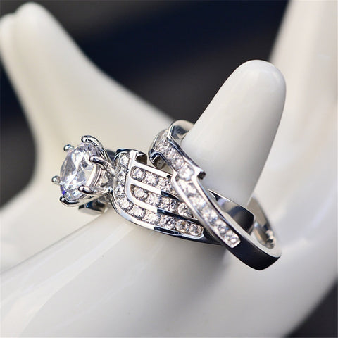 Bague de fiançailles zirconium micro-incrusté bague de couple Super