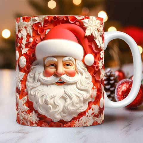 Tasse en céramique de Noël 3D créative, design spatial unique, bonhomme de neige, Père Noël, tasse à café, thé, lait, cadeaux de Noël pour enfants, adultes, gadgets de cuisine