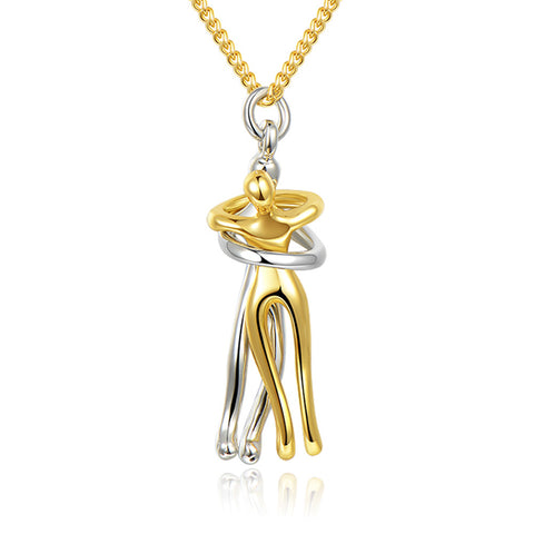 Love Hug Necklace Unisex Men Women Couple Jewelry Simple Temperament Clavicle Chain Valentines Day Lover Gift - Fashionner