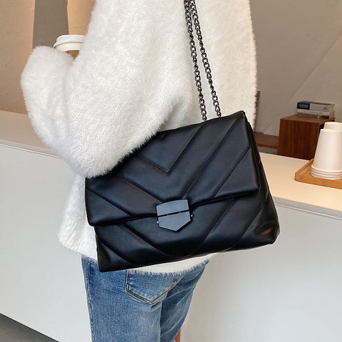 Embroidery Thread Small PU Leather Crossbody Bags for Women Trend Hand Bag Women's Branded Trending Shoulder Handbags - Fashionner