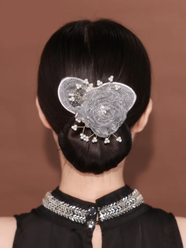 Buy Starry Sky Flower Style Updo Topknot Hair Clip Black Exquisite Headdress online at Fashionner.