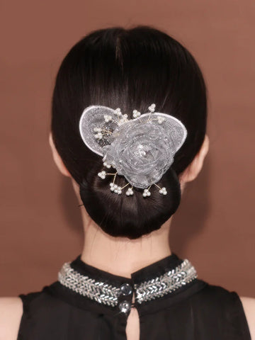 Buy Starry Sky Flower Style Updo Topknot Hair Clip Black Exquisite Headdress online at Fashionner.