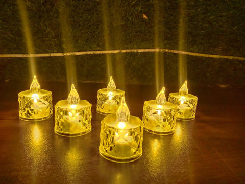 Bougies décoratives en cristal sans flamme ni fumée (4 pièces)