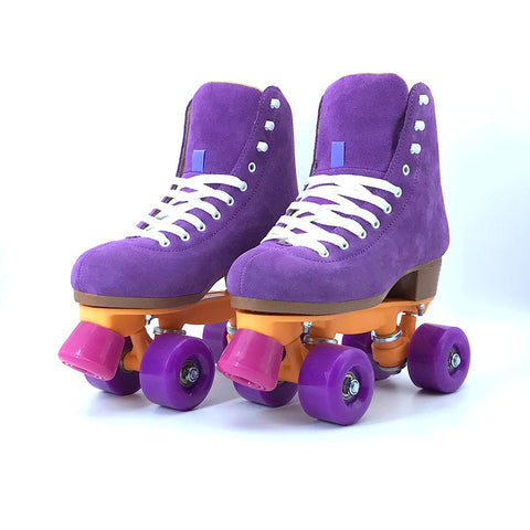 Patin à roulettes en daim violet pour hommes, femmes et enfants