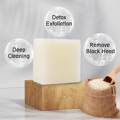 Rice Handmade Soap Body Skin Brightening Moisturizing 100g Handmade Soap Melaninsoap - Fashionner