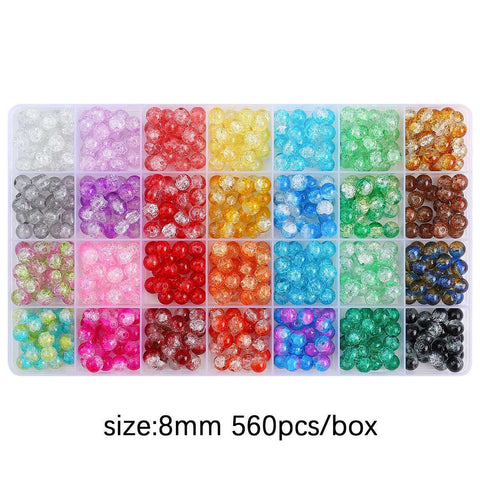 Perles rondes doubles en cristal de verre, kit de matériaux pour bracelet DIY fait à la main, boîte d'accessoires, matériaux pour enfiler les perles