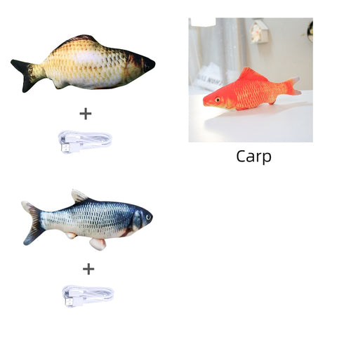 Version sans herbe à chat - Jouet électrique de simulation de poisson sauteur