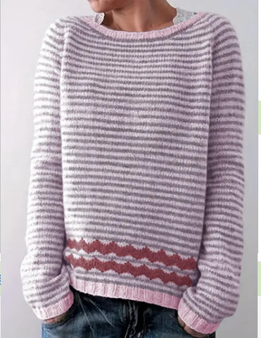 Pull-over ample et décontracté pour femme, col rond, multicolore, à la mode, tricoté, vêtement d'extérieur pour femme