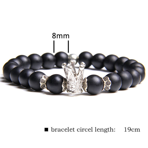 Bracelet en perles de pierre volcanique pour couple et yoga