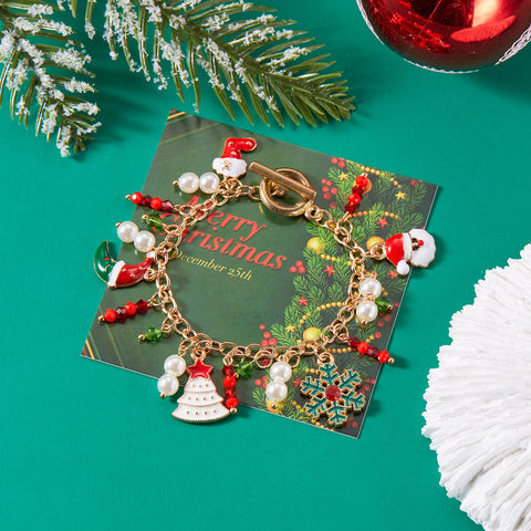 Bracelet de Noël personnalisé Arbre de Noël Père Noël Pendentif Bracelet Pour Femmes Bijoux