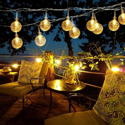 Nouvelle guirlande lumineuse 16 LED boules de cristal