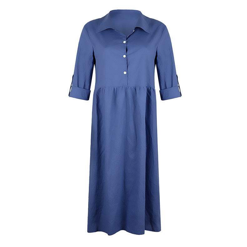 Loose button midi dress