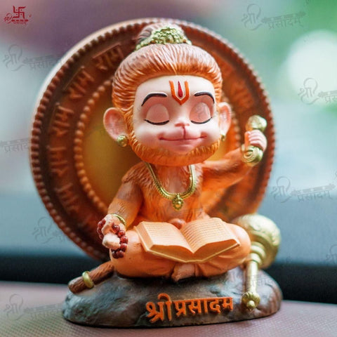 Statue de Bal Hanuman en méditation Shri Prasadam