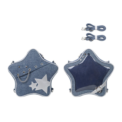 Sac à dos Transparent à bandoulière en forme d'étoile à cinq branches et de dessin animé mignon