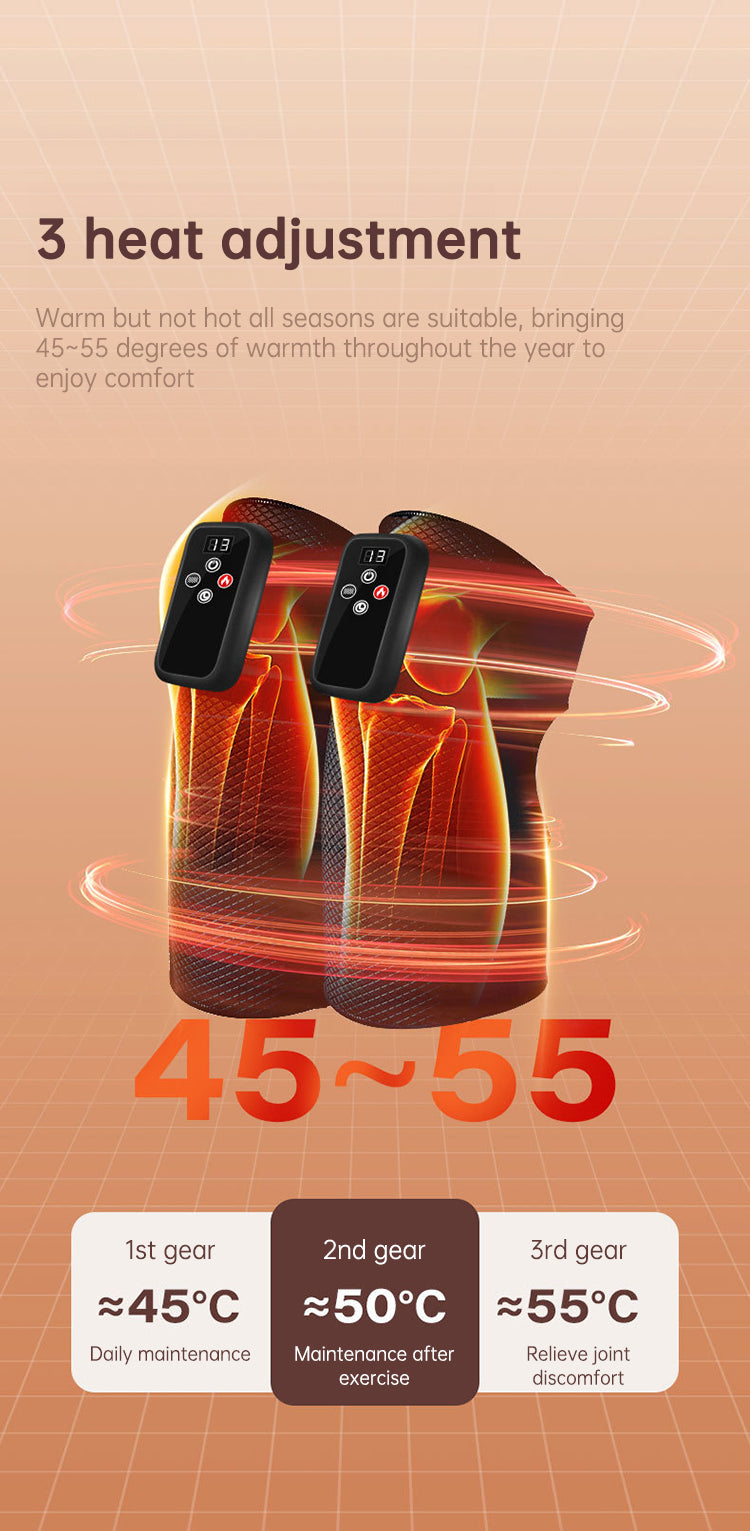 Electric heating knee massage instrument, vibration moxibustion, shoulder and elbow joint pain, hot compress knee massager for old cold legs - Fashionner