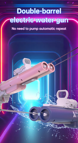 Pistolet à eau électrique à double tube, jouet de plein air pour les jeux d'eau et les batailles