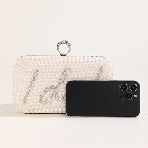 Sacs de soirée pour femmes I Do, pochettes de mariée, perles, bourse de mariage, sac à bandoulière tendance de marque avec chaîne