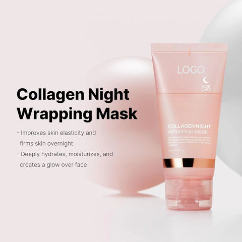 Masque de nuit peeling au collagène, étirable, nettoyant en profondeur, rajeunissant et hydratant