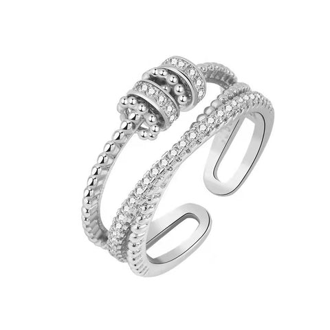 Anneaux d'anxiété pivotants avec perles, anneaux anti-stress pour femmes et hommes, bijoux