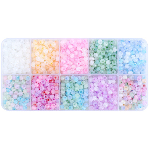 Perles de verre faites à la main avec paillettes de la même couleur