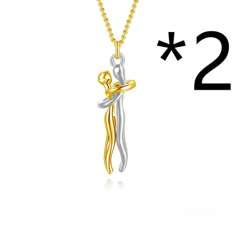Collier Hot Sale Câlin Affectueux Collier Couple Anniversaire Saint-Valentin Cadeau Mode Punk Style Urbain Pendentif Collier