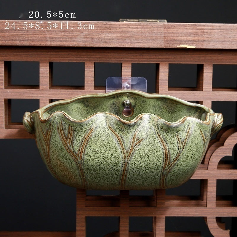 Hanging Ceramic Half Wall Decoration Flower Pot Creative Hydroponics Green Radish