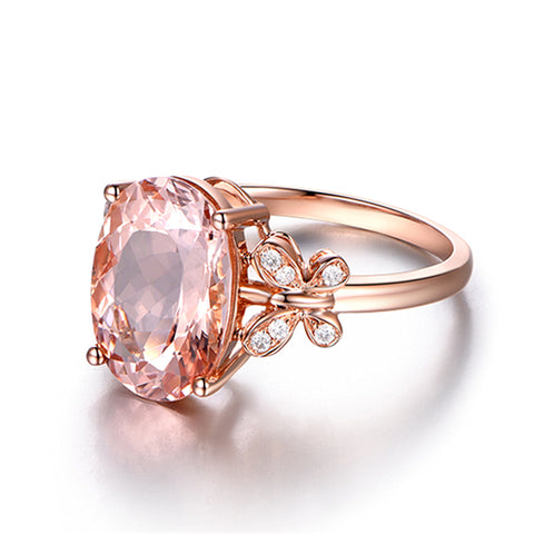 Buy 5-Carat Natural Morganite Ring 18K Rose-Gold Plated online at Fashionner.