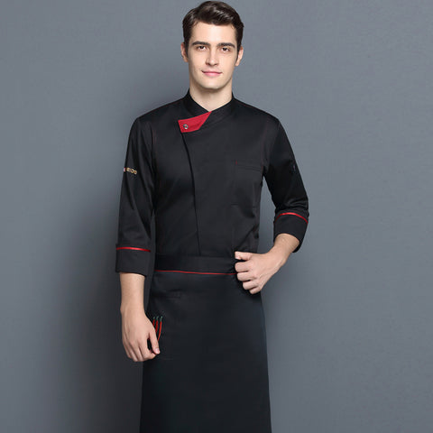 Chef Uniform Long Sleeve Concealed Button Men And Women Catering