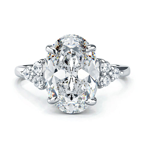 Buy 45-Carat 8X12 Oval-Cut Moissanite Womens Large Diamond Ring online at Fashionner.