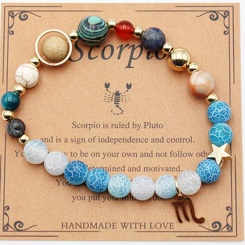 Bracelets Douze Constellations Pierres Naturelles Perles Huit Planètes