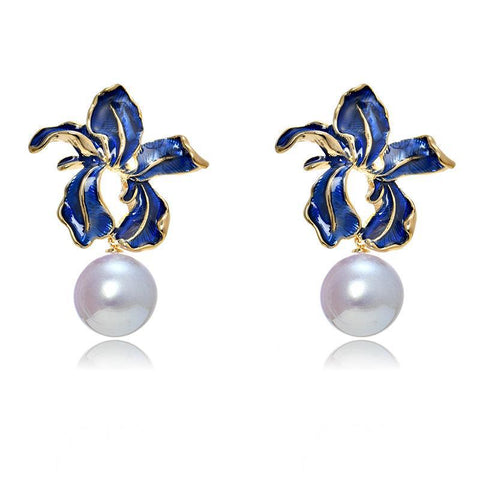Buy French-Style Dripping Earrings For Women Inlaid With Pearls online at Fashionner.