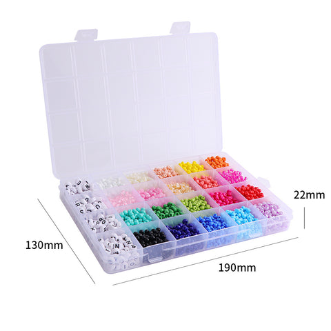 Collier fait main en perles de riz de verre et perles lettres colorées