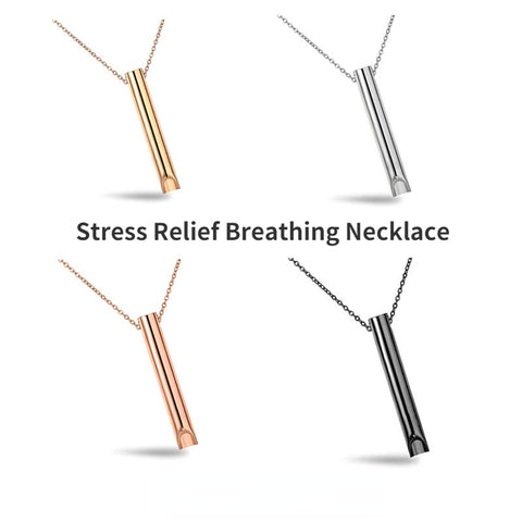Collier de respiration Réglable Respiration Soulagement de la pression Ornement Bijoux de décompression en acier inoxydable