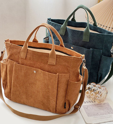 Sacs à bandoulière en velours côtelé épais, simples, passe-partout, sacs de cours, sacs de loisirs pour étudiants, sacoche artistique portable