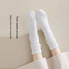 Winter Fleece-lined Thickened Middle Tube Cotton Thermal Terry Long Tube Casual Socks - Fashionner