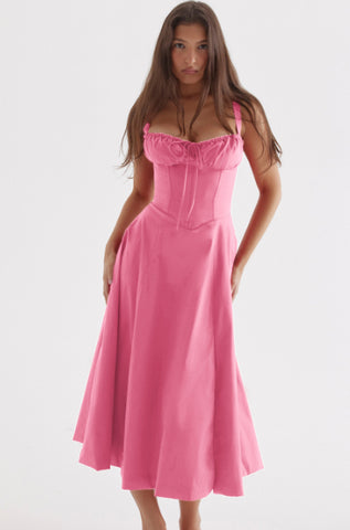 European And American Elegant Palace Style New Low-cut Suspender Large Swing Dress For Women - Fashionner