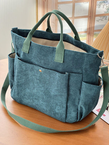 Sacs à bandoulière en velours côtelé épais, simples, passe-partout, sacs de cours, sacs de loisirs pour étudiants, sacoche artistique portable