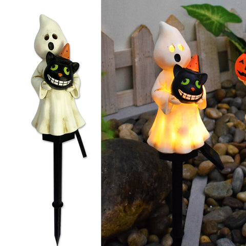 Lanterne Solaire Créative d'Extérieur pour Halloween, Citrouille, Résine, Artisanat, Lumière Décorative pour Ambiance de Fête de Jardin