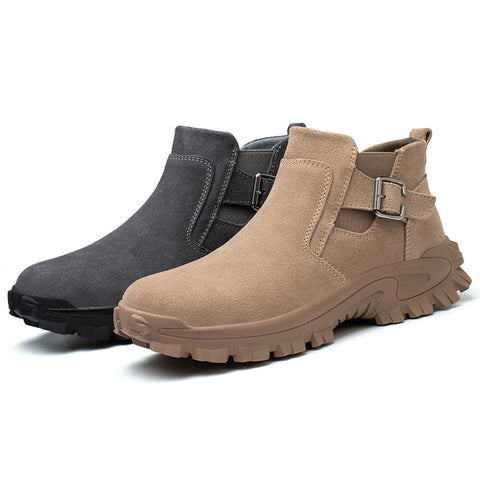 Safety Shoes Anti Smashing And Anti Piercing Steel Toe Cap Anti Skid And Wear Resistant Work Shoes With Rubber Sole - Fashionner