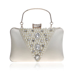 Pearl embroidered banquet with evening dress bag