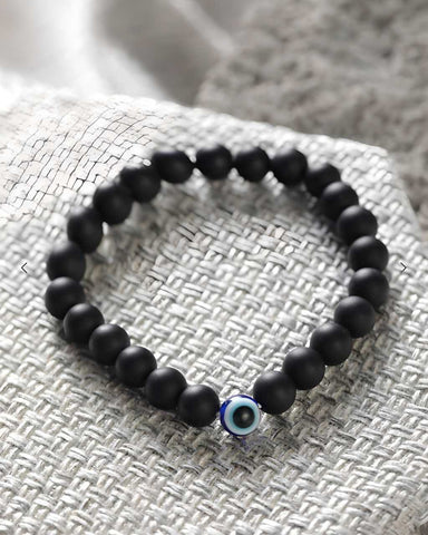 Bracelet de perles PD Enterprise œil de bœuf noir unisexe