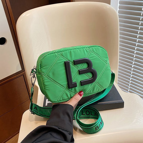 Solid Color Small Square Bags Women Fashion Underarm Bag Rhombic Sewing Shoulder Messenger Bags