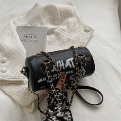 Small Handbags Women's Bag Cylinder Graffiti Shoulder - Fashionner