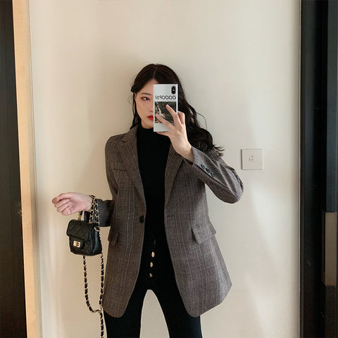 Blazer rétro de style britannique pour femme