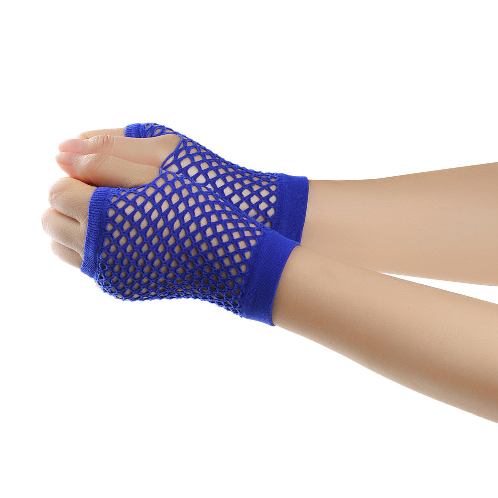Retro Short Fishnet Mesh Gloves